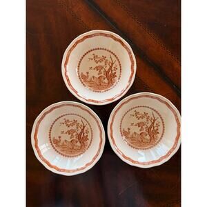 Furnivals, Made In England 1913, Brown Quail Bowls Brown Transfer wear Vintage